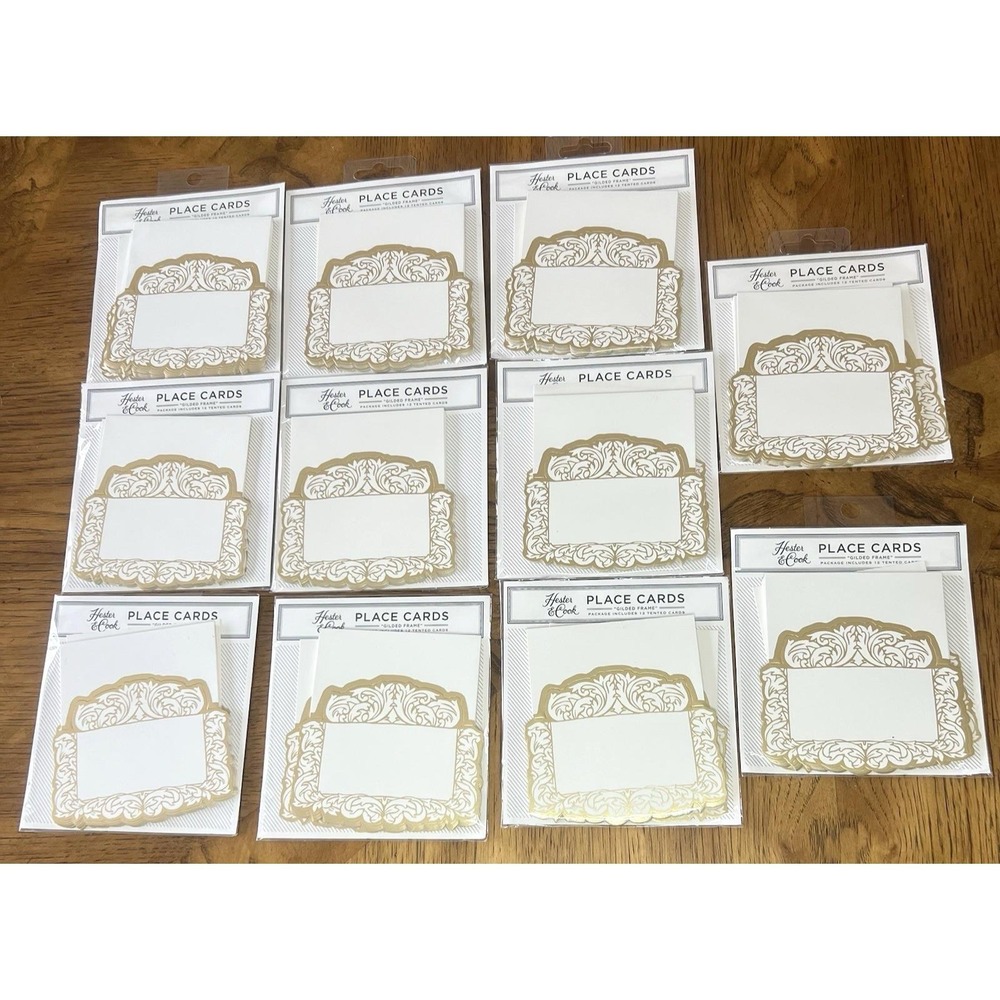 11 Packs Hester & Cook 12 Name Place Cards‎ Die Cut Gilded Frame HC065 132 Total